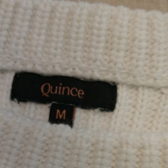 Quince Cream Ribbed Crew Neck Sweater - Picture 2 of 5